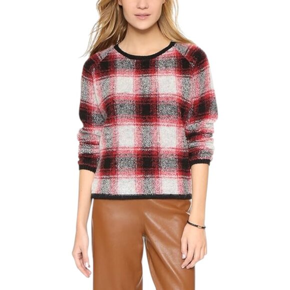 Scotch & Soda Wool, Needle and Passion Red Black Plaid Sweater Sz S P - Picture 1 of 11